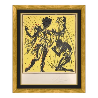 1972 Philip Surrealism Yellow Lithograph Salvador Dalí For Sale