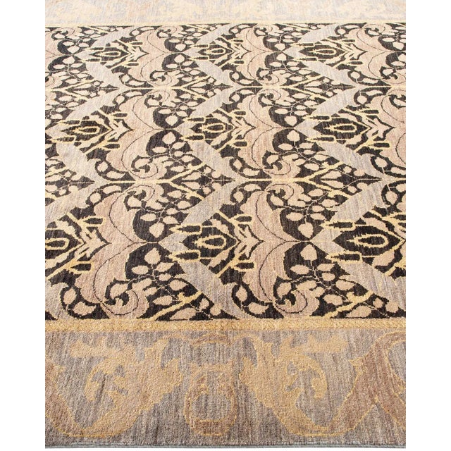 Solo Rugs Arts & Crafts Collection Hand-Knotted Area Rug - Black Collection 5' 10" x 9' 3" For Sale - Image 4 of 9