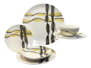 Blue Ridge China Modernist Ribbon Dinnerware - 6 Piece Place Setting