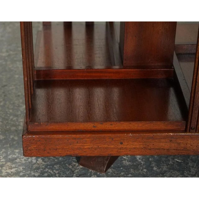 Sheraton Revival Revolving Bookcase End Table For Sale - Image 9 of 14