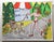Paper Nude and Poodle Dog Interior Matisse Expressionism Pop Art Surrealism Gray Yellow White Red Original Painting by Cleo Plowdenn For Sale - Image 7 of 8