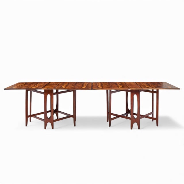 Bendt Winge Mid Century Norwegian Rosewood Drop-Leaf Rosewood Dining Table - Pair Each table measures: 8.25 wide x 34.75...