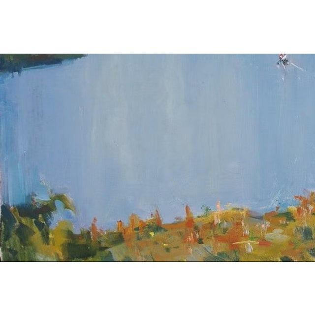 1980s Ukrainian Impressionism River Oil Painting, 1980s Landscape Art 80-120 For Sale - Image 5 of 6