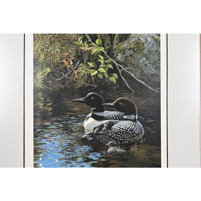 1990s Original Signed Persis Clayton Weirs "Dancing Water Loons" Framed Lithograph, 1994 For Sale - Image 5 of 13