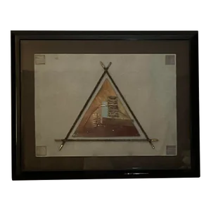 Large Vintage Shadow Box Mixed Metals Original Abstract Art Framed Wall Hanging