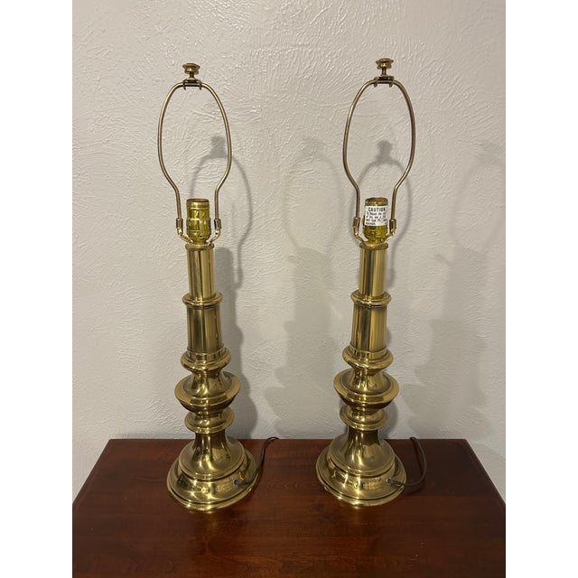 Vintage Stiffel Brass Table Lamps - Pair For Sale In Denver - Image 6 of 12