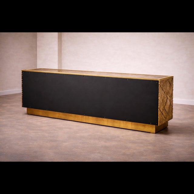 Handcrafted Brass and Bronze Credenza from Justfurnituress SRL For Sale - Image 6 of 9