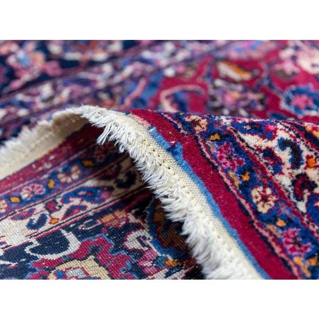 Purple Hand-Knotted Sabzevar Rug in Wool For Sale - Image 8 of 17