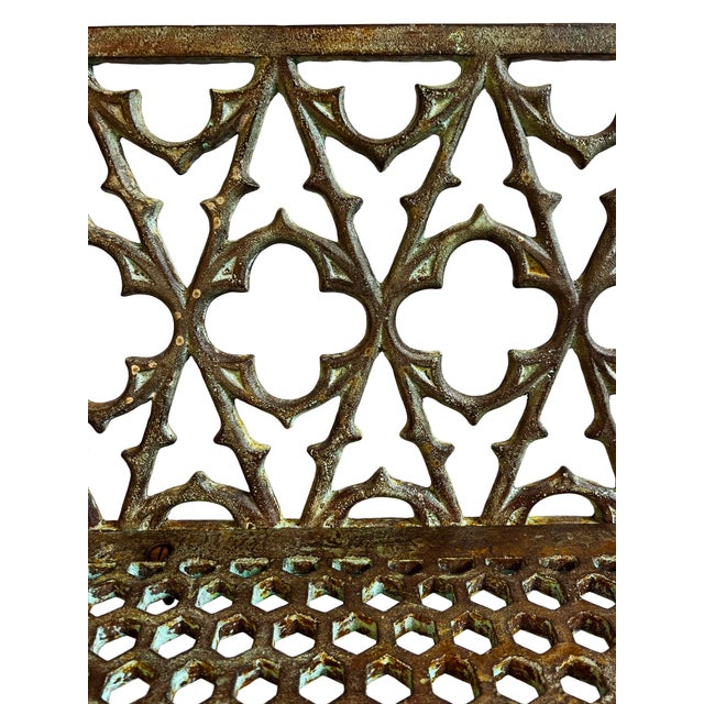 Metal Vintage Cast Iron Moorish Garden Bench For Sale - Image 7 of 8