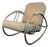 1930s Art Deco Steel and Leather Rocking Chair by Wolfgang Hoffman For Sale