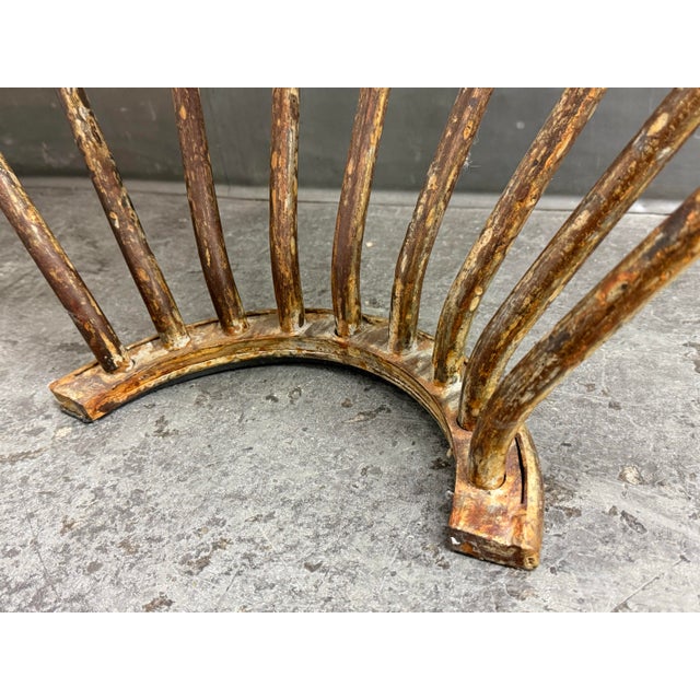 Restoration Hardware Hayrack Cast Iron Demilune Console Table For Sale - Image 11 of 12
