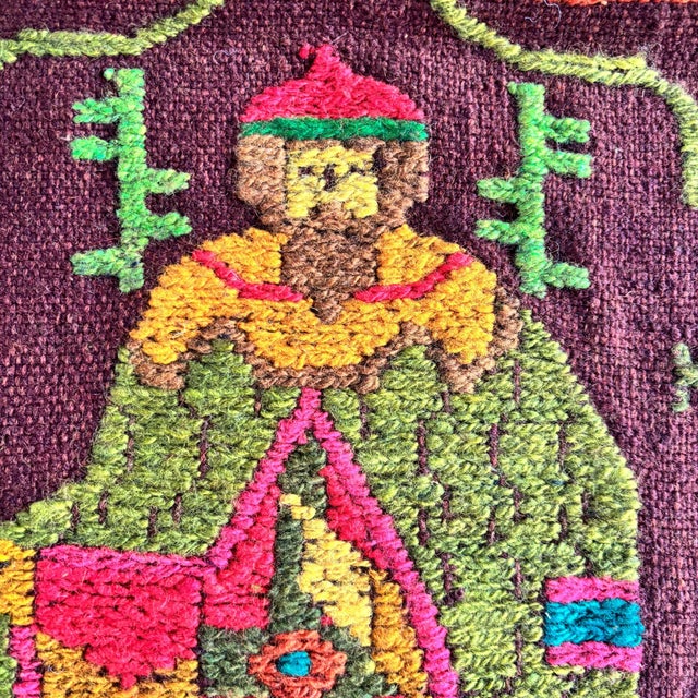 Beautiful Polish design wall tapestry/kilim, handmade and in very good condition. 1960s/70s. Folk art. Attractive...