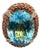 Bochic “Orient” Natural Ruby & Blue Topaz Ring Set In 18K Gold & Silver For Sale
