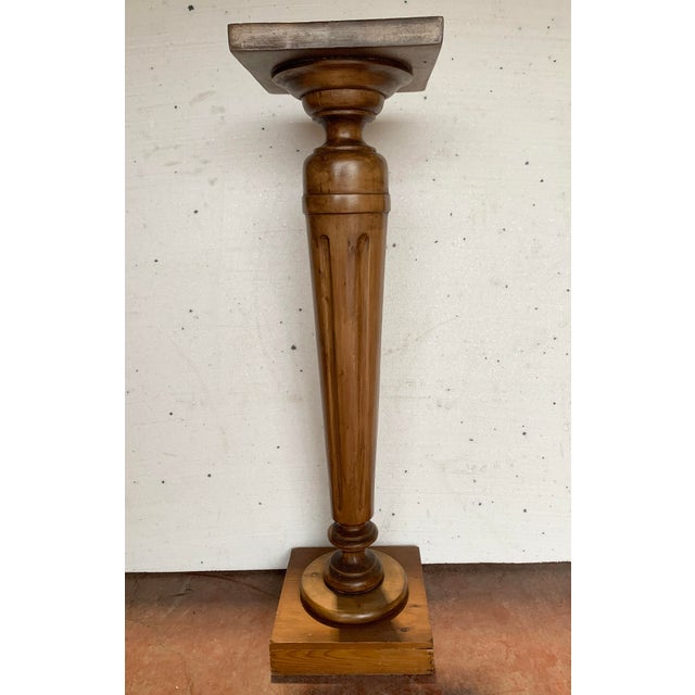 20th Century Louis XVI Display Column in Stained Beech For Sale - Image 6 of 8