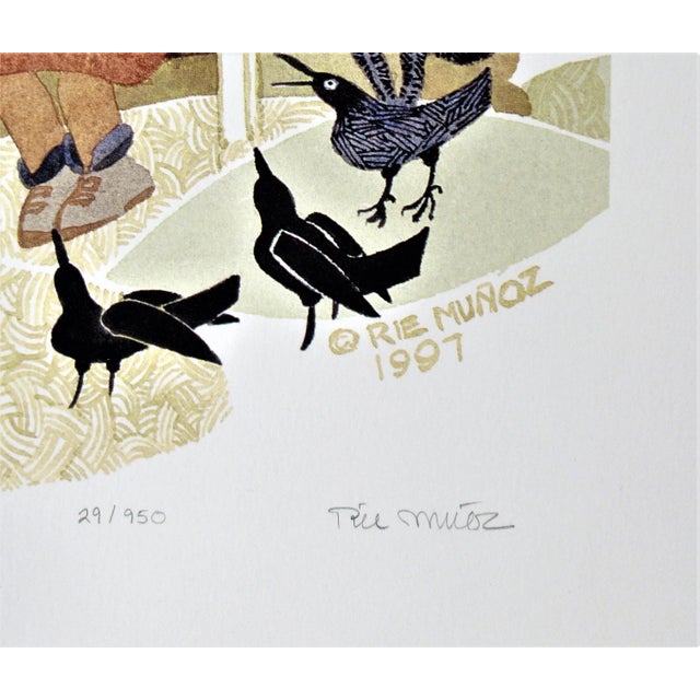 Late 20th Century Rie Munoz, Feeding the Ravens, 1997 For Sale - Image 5 of 7