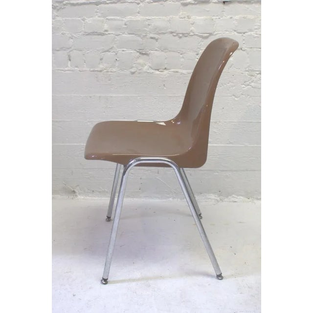 Brown Vintage Dining Chairs with Chrome Bases, 1980s, Set of 4 For Sale - Image 8 of 12
