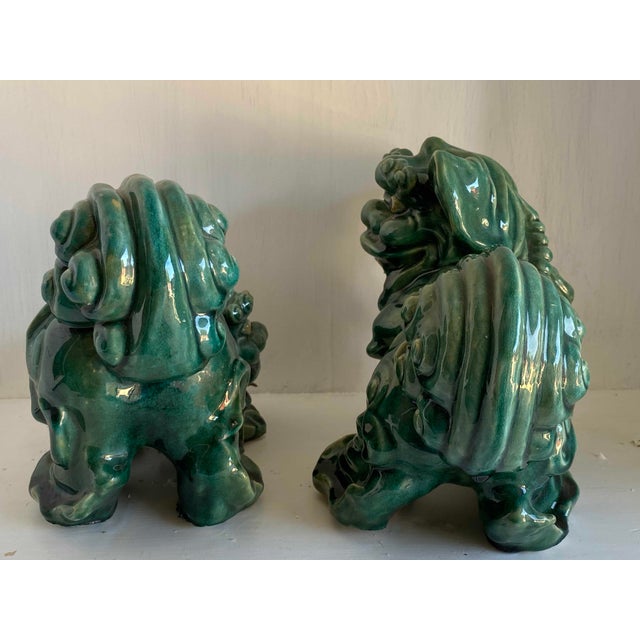 Mid Century Green Foo Dogs a Pair Chairish
