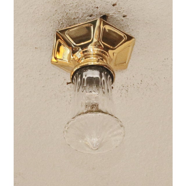 Art Nouveau Brass Ceiling Lamp, 1890s For Sale - Image 3 of 12