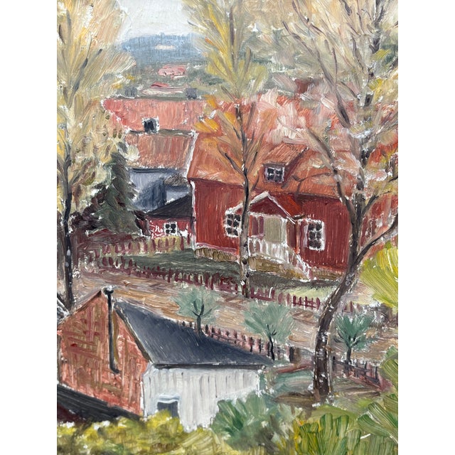 Framed Cityscape Oil Painting, 1945 For Sale In Atlanta - Image 6 of 6