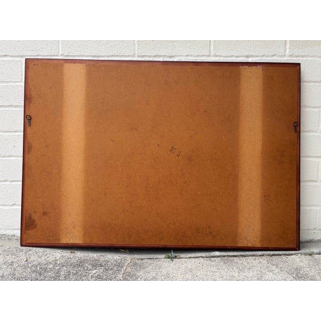 Traditional Vintage Traditional Mahogany Wall Mirror Featuring a Gold-Gilded, Beaded Inner Trim For Sale - Image 3 of 5