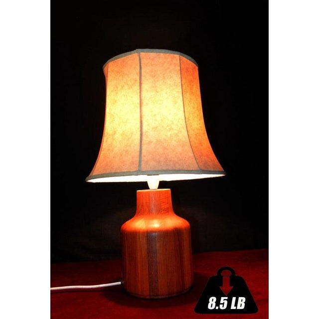 Vintage Danish Teak Table Lamp with Cased Glass Shade, 1960s For Sale - Image 3 of 18