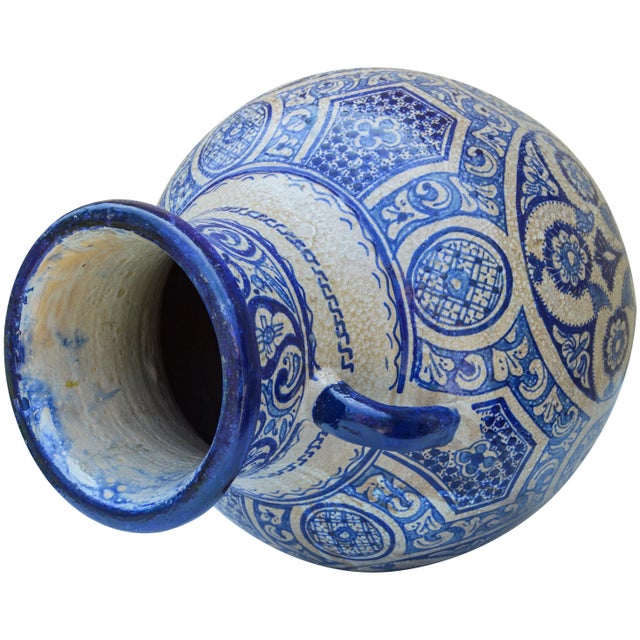 Blue Vase W/ Andalusian Motif For Sale - Image 9 of 11
