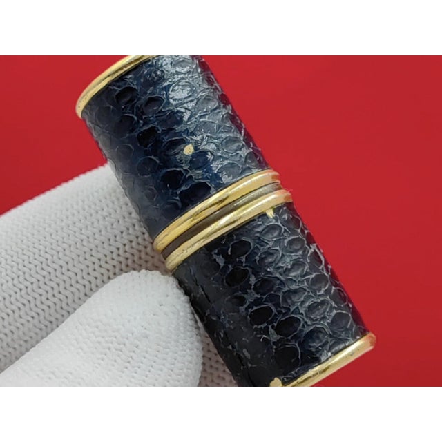 Rare mini Lipstick QUART DE TOUR, France, Vintage Snake Skin Petrol Lighter For Sale In New York - Image 6 of 12