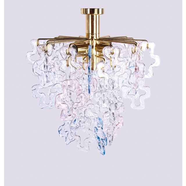 Murano Glass and Brass Flush Mount Glass from Kalmar, 1960s For Sale - Image 9 of 15