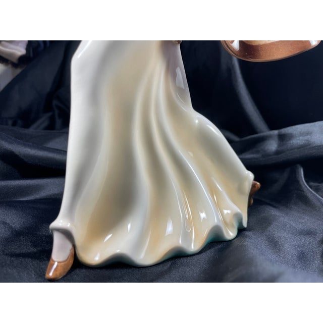 Josef Lorenzl Vintage 1930s 1940s German Dancing Woman Ceramic Figurine by Josef Lorenzl For Sale - Image 4 of 9