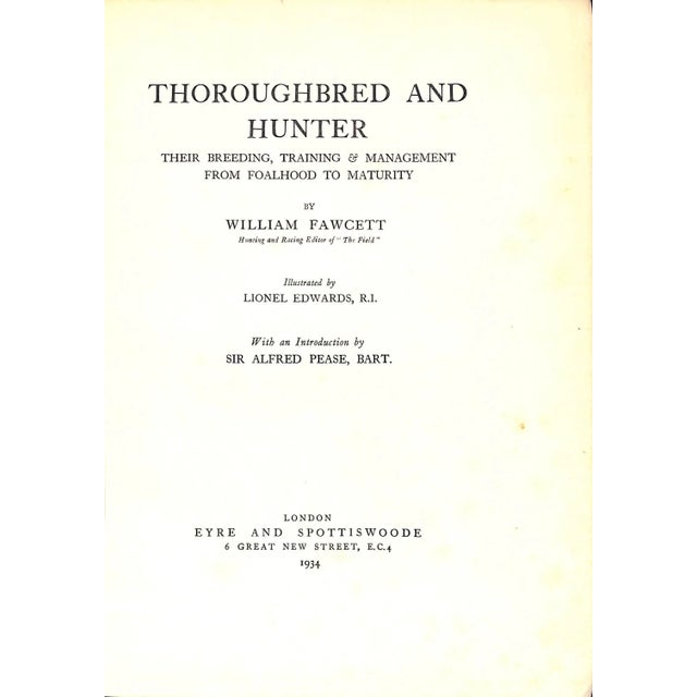 Paper "Thoroughbred and Hunter" 1934 Fawcett, William For Sale - Image 7 of 7