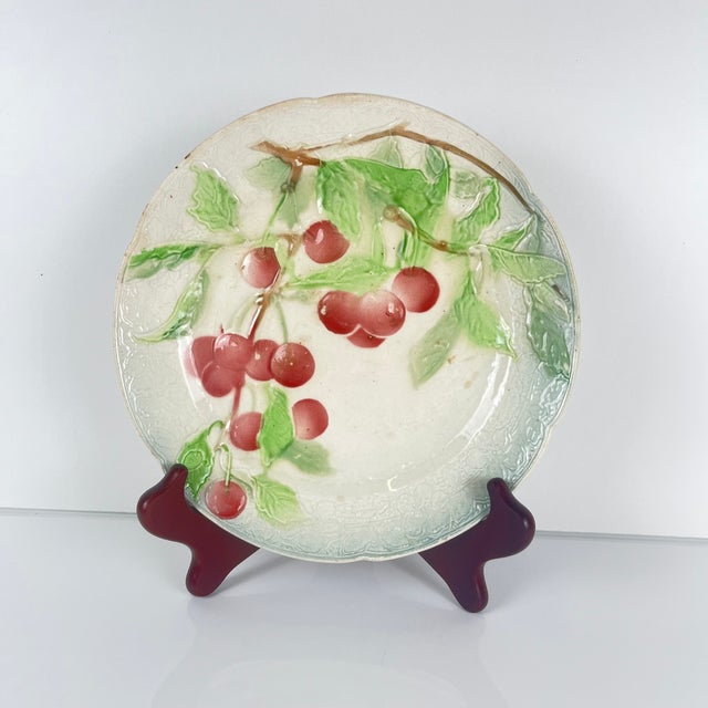Barbotine Fruit Plates from KG St Clément, Late 19th Century, Set of 4 For Sale - Image 3 of 18