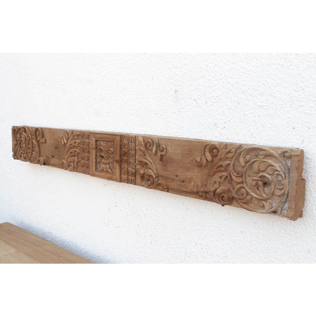 Indian Antique Temple Pilaster Carved Lintel For Sale - Image 3 of 6