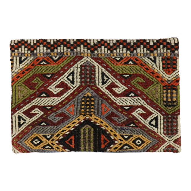 Pasargad Home Vintage Kilim Pillow Case, Multicolor For Sale