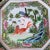 Chinese Vintage Chinese Square Rose Medallion Porcelain Plate With Dog and Money For Sale - Image 3 of 7
