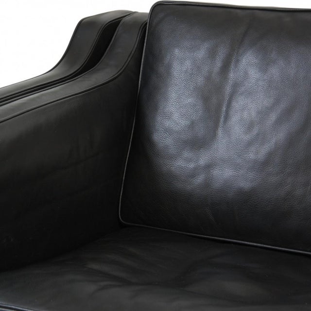 2213 Three-Seater Sofa in Black Leather by Børge Mogensen, 2000s For Sale - Image 3 of 18