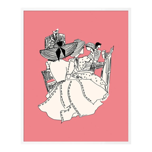 The Sport of Watching by Carly Kuhn in White Frame, Large Art Print For Sale