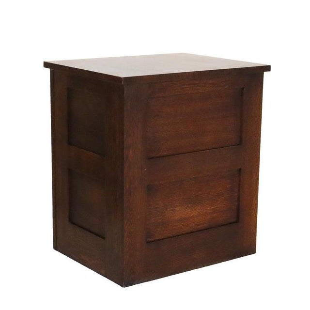 Vintage Stickley Arts & Crafts Mission Oak & Hammered Copper File Cabinet C1920 For Sale - Image 13 of 15