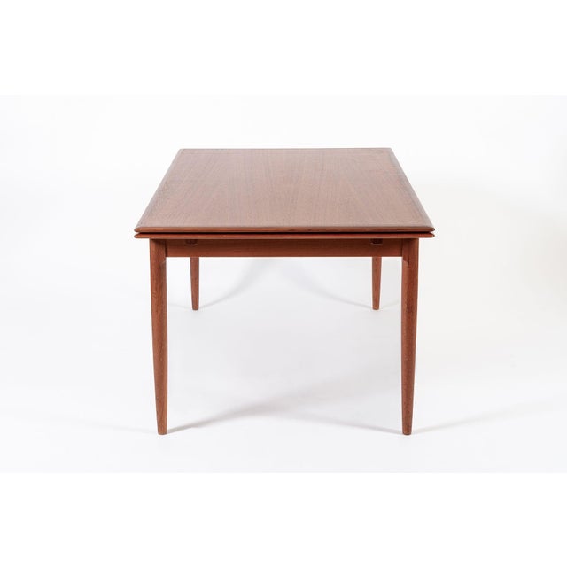 Mid-Century Modern Mid Century Danish Teak Extension Dining Table by Kai Kristiansen (Attr.) For Sale - Image 3 of 13