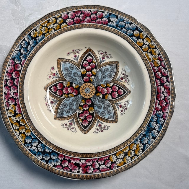 Antique Copeland Spode “Primrose” Rimmed Soup Bowl. 2 plates have small chips as seen in photos. Very good estate...