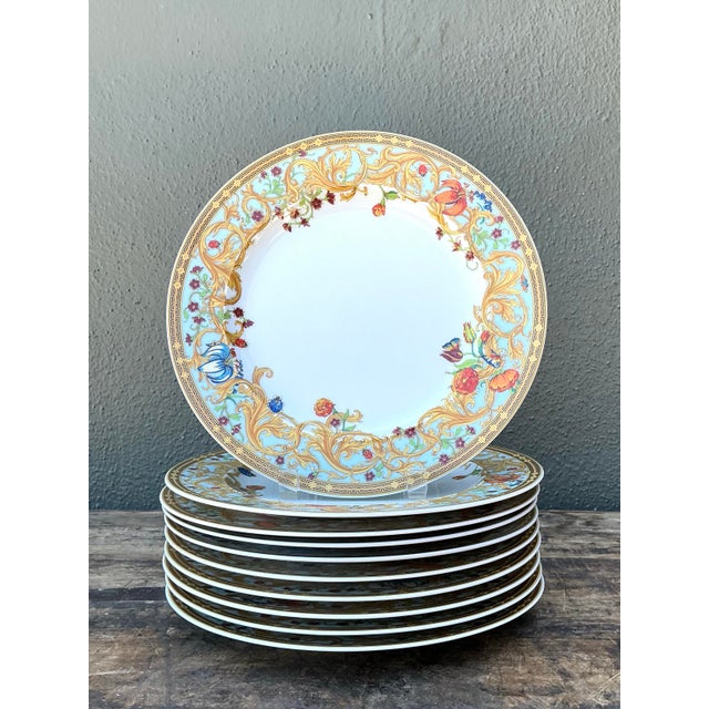 Vintage “Les Jardin De Versace” for Rosenthal Dinner Plates Z- Set of 10 For Sale - Image 12 of 12