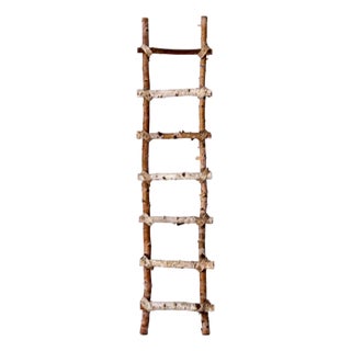 Vintage Rustic Birch Ladder For Sale