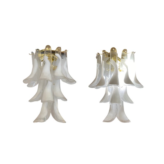 White Murano Glass Calla Lilies Wall Sconces, 1960s, Set of 2 For Sale - Image 6 of 6