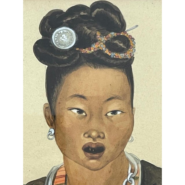 Léa Lafugie, Watercolor of a Child and a Woman Ta Moc, 1920s, Watercolor For Sale - Image 4 of 9