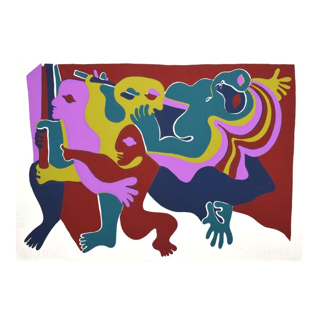 Composition, Original Lithograph by Fritz Baumgartner, 1975 For Sale