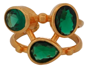 Cleopatra Jade & Gold Adjustable Ring, Size 4