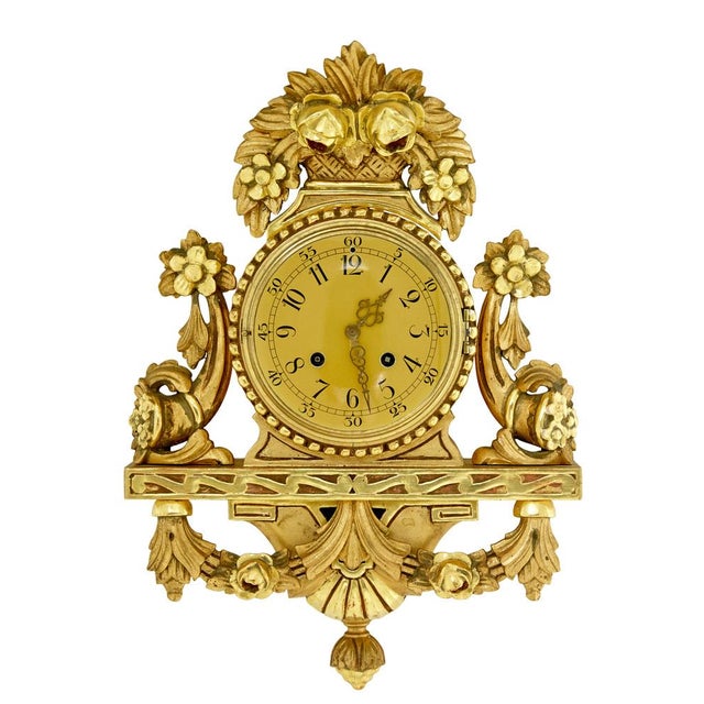 20th Century Rococo Revival Gilt Carved Clock from Westerstrand, 1950s For Sale - Image 6 of 6