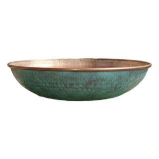 Handmade Hammered Copper Bird Bath Bowl For Sale