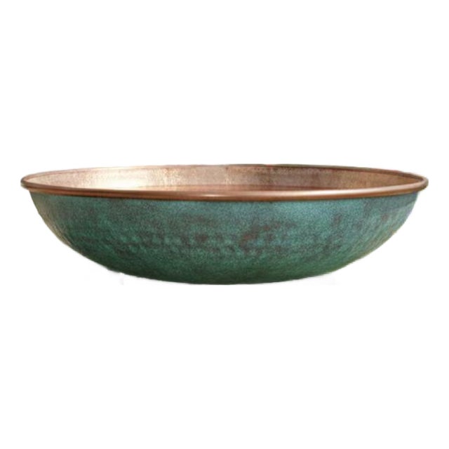 Handmade Hammered Copper Bird Bath Bowl For Sale