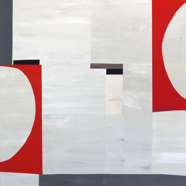 Abstract "Red Eclipse" Original Artwork by Heny Steinberg For Sale - Image 4 of 9