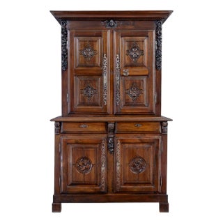 18th Century French Carved Walnut Cupboard, 1780 For Sale